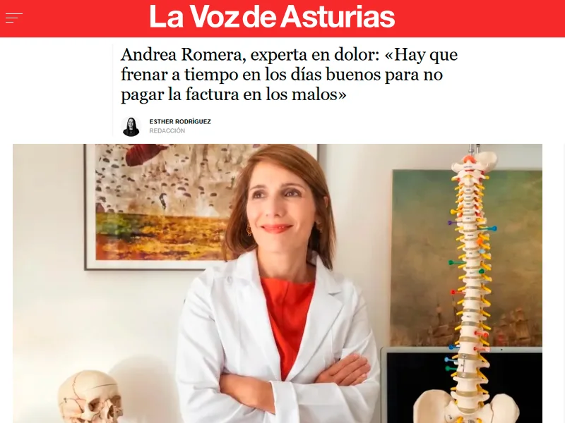 La Doctora Andrea Romera en La Voz de Asturias